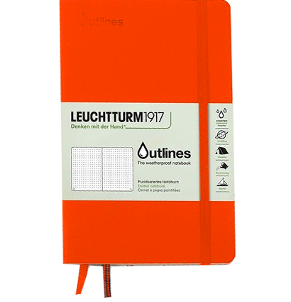 Записная книжка Leuchtturm «Outlines» B6 в точку ярко-оранжевый 89 стр.