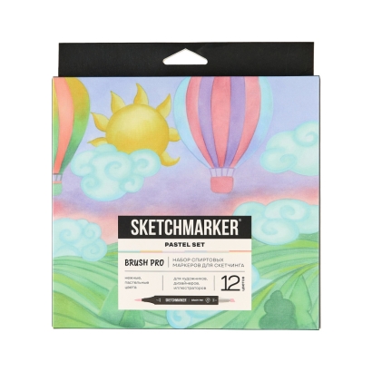 Набор 12 маркеров Sketchmarker Brush Pro Pastel Set