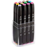 Купить профессиональные маркеры для скетчинга Touch Twin в наборе из 12 пастельных оттенков в интернет-магазине товаров для скетичнга ПРОСКЕТЧИНГ