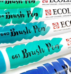 Акварельные маркеры Ecoline Brush Pen в наборе 5 Green/Blue (сине-зеленые)