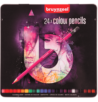 Набор цветных карандашей Bruynzeel Back to School Soft Grip 24 цвета в розовом пенале