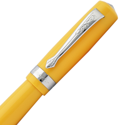 Перьевая ручка Kaweco Student желтая в акриловом корпусе корпусе с синим картриджем в футляре