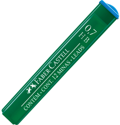 Набор грифелей для механического карандаша Faber-Castell Polymer 12 штук в кейсе толщина 0.7 мм, HB