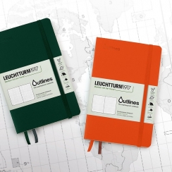 Записная книжка Leuchtturm «Outlines» B6 в точку голубая ель 89 стр.