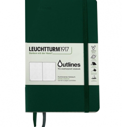 Записная книжка Leuchtturm «Outlines» B6 в точку голубая ель 89 стр.