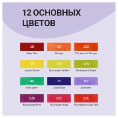 Набор двусторонних маркеров для скетчинга MESHU 12 основных и флуоресцентных цветов