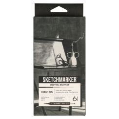 Набор 6 серых маркеров Sketchmarker Brush Pro Neutral Gray Set