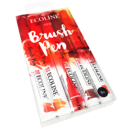 Акварельные маркеры Ecoline Brush Pen в наборе 5 Red (красные)