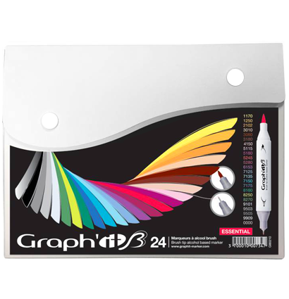Набор маркеров для рисования Graph'it Brush 24 в фирменном кейсе (основные цвета)