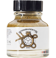 Тушь Winsor&Newton Ink 283 "Золотой металлик" для рисования и каллиграфии