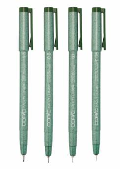 Набор капиллярных линеров Copic Multiliner 4 штуки оливкового цвета (0.05 - 0.5 мм)