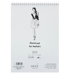 Скетчбук для маркеров Sketch pad for markers на пружине А3 / 50 листов / 100 гм