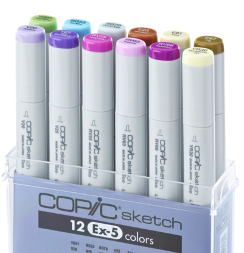 Набор маркеров COPIC SKETCH 12 EX-5 с кистью
