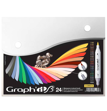 Набор маркеров для рисования Graph'it Brush 24 в фирменном кейсе (комиксы)