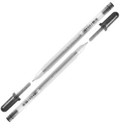 Черная гелевая ручка Sakura Gelly Roll Metallic Black для рисования (металлик)