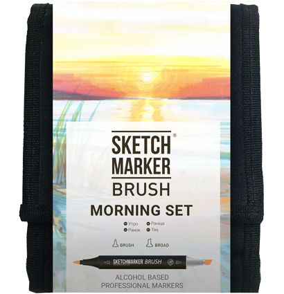 Набор маркеров Sketchmarker Brush / Скетчмаркер Браш "Morning - Утро" 12 цветов в сумке