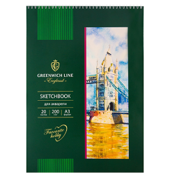 Альбом для акварели Greenwich Line A3 / 20 листов / 200 гм
