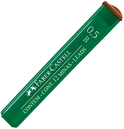 Набор грифелей для механического карандаша Faber-Castell Polymer 12 штук в кейсе толщина 0.5 мм, B