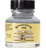 Тушь Winsor&Newton Ink 616 "Серебро металлик" для рисования и каллиграфии
