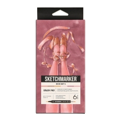 Набор 6 маркеров Sketchmarker Brush Pro Skin Set v1