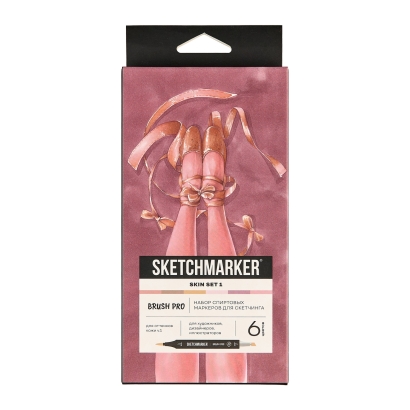 Набор 6 маркеров Sketchmarker Brush Pro Skin Set v1