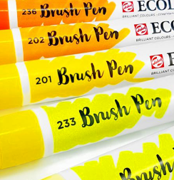 Акварельные маркеры Ecoline Brush Pen в наборе 5 Yellow (желтые)
