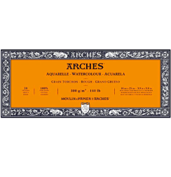 Arches Aquarelle Torchon блок бумаги для акварели из хлопка 10х25см / 20 листов / 300 гм (крупнозернистая)
