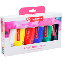Набор акриловых красок Art Creation Acrylic для рисования 6 цветов в тубах по 75 мл