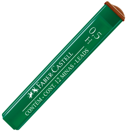 Набор грифелей для механического карандаша Faber-Castell Polymer 12 штук в кейсе толщина 0.5 мм, H