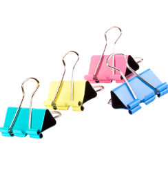 Зажимы для бумаги или скетчбука Office Space 12 штук размер 41 мм (пастельные цвета)