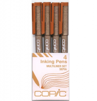 Набор капиллярных линеров Copic Multiliner 4 штуки сепия (0.05 - 0.5 мм)