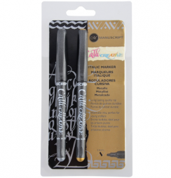 Набор маркеров для каллиграфии Manuscript CalliCreative Metallic 2 цвета золото и серебро