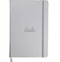 Блокнот в точку Rhodia Webnotebook твердая обложка серебристый А6 / 96 листов / 90 гм