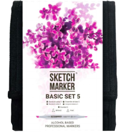 Набор маркеров Скетчмаркер / Sketchmarker "Basic 5 - Базовый набор" 12 цветов в сумке