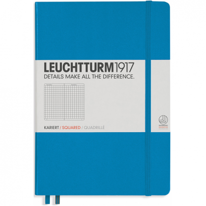 Записная книжка Leuchtturm «Medium» A5 в клетку лазурная 251 стр.