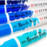 Акварельные маркеры Ecoline Brush Pen в наборе 5 Blue (синие) купить для акварельного скетчинга в магазине маркеров и товаров для скетчинга ПРОСКЕТЧИНГ с доставкой по РФ и СНГ
