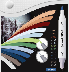 Набор маркеров для городского скетчинга Graph'it Brush 12