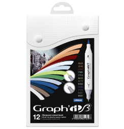 Набор маркеров для городского скетчинга Graph'it Brush 12