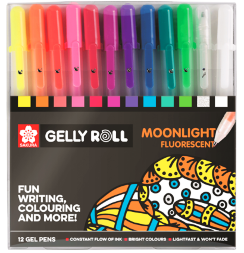 Набор гелевых ручек Sakura Gelly Roll Moonlight 12 цветов (флуоресцентные)