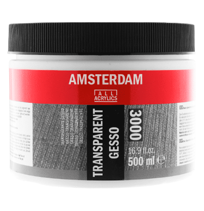 Грунт Gesso Amsterdam прозрачный 3000 для акрила, масла и гуаши в банке 500 мл