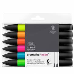 Набор маркеров Promarker 6 Neon Winsor & Newton неоновые