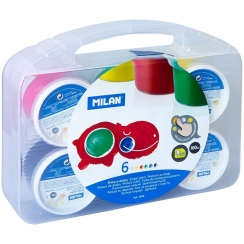Набор пальчиковых красок Milan 6 цветов в баночках по 100 мл базовые