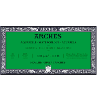 Arches Aquarelle Fin блок бумаги для акварели из хлопка 15х30см / 20 листов / 300 гм (среднезернистая)