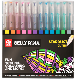 Набор гелевых ручек Sakura Gelly Roll Stardust 12 цветов (глиттер)