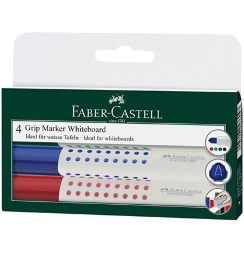 Набор перезаправляемых маркеров для магнитных досок Faber-Castell Whiteboard Grip 1583 (4 цвета)