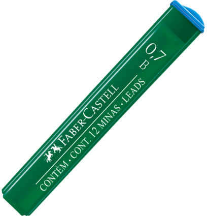 Набор грифелей для механического карандаша Faber-Castell Polymer 12 штук в кейсе толщина 0.7 мм, B