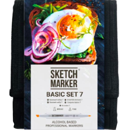 Набор маркеров Скетчмаркер / Sketchmarker "Basic 7 - Базовый набор" 12 цветов в сумке