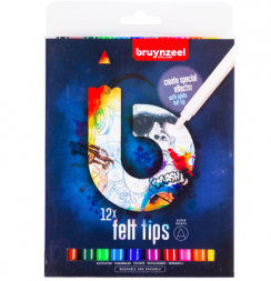 Набор фломастеров Bruynzeel Teen Dark 12 в синей упаковке