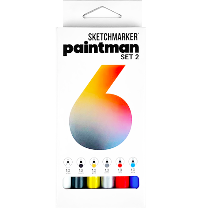 Набор перманентных маркеров Sketchmarker Paintman 6 цветов "Set 2"