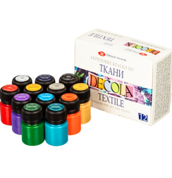 Краски по ткани Decola Textile набор 12 цветов по 20 мл